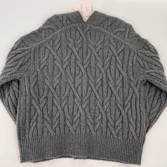 Vince Interlocking Cable Knit Cardigan Size XS Merino Wool Cashmere Sweater - Picture 4 of 14